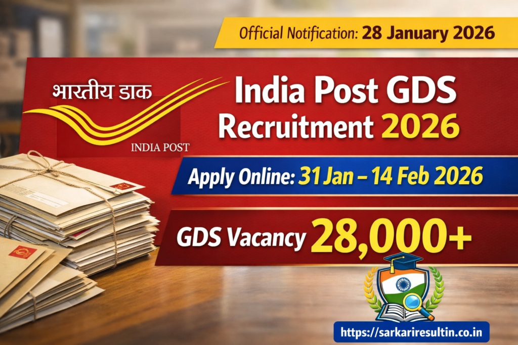 India Post GDS Recruitment 2026 Apply Online Notification