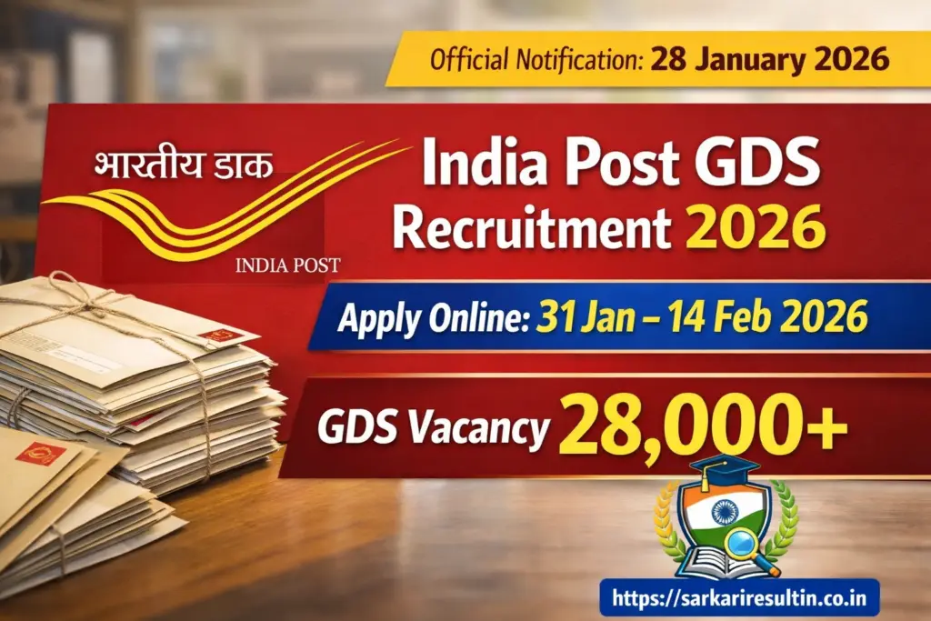 India Post GDS Recruitment 2026 Apply Online Notification